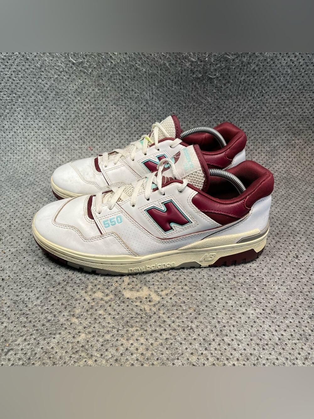 New Balance 550 White Burgundy Shoes Size 10.5 Men’s.